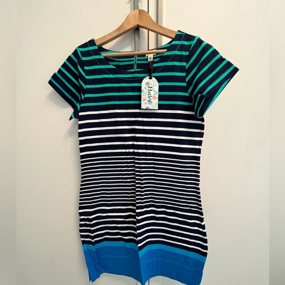 Hatley navy, stripped, colour block dress - Picture 1 of 4